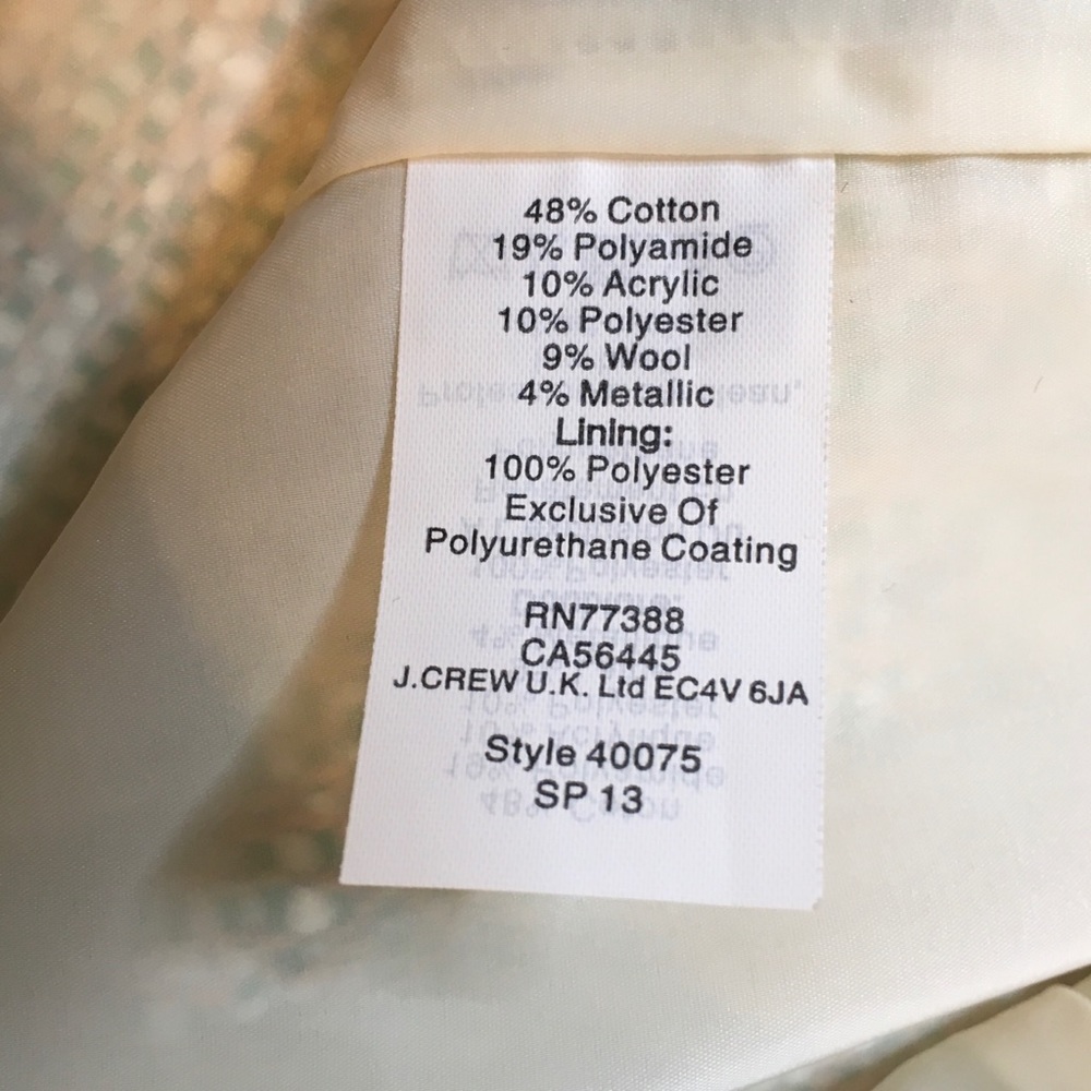 J Crew Cream Glimmer Tweed Mini Skirt 40075 sz 6 - Picture 5 of 8